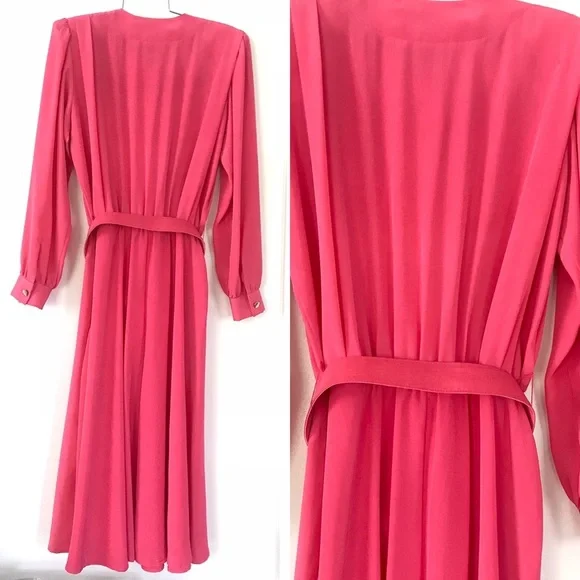 Vintage 1980’s hot pink secretary dress - Picture 2 of 13
